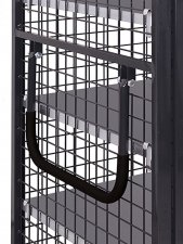 ESD hyllskåp galler, skjuthandtag på sidan