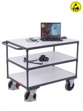 ESD bordsvagn tunggods med elektronik på