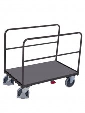 Plattformsvagn med 2 byglar på långsidor, perfekt för långgods