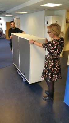 Tralla i plywood används vid flytt