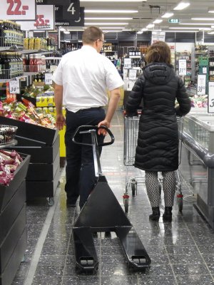 Cross Silent palldragare, används i matbutiker eftersom den är knäpptyst