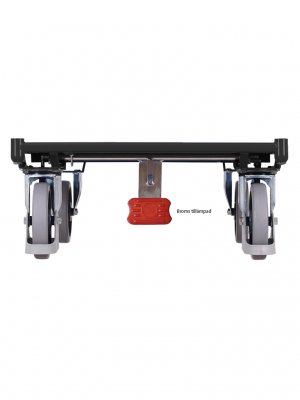 Plattformsvagn, 4 nätgavlar, fällbar front, 500 kg, har centralbroms