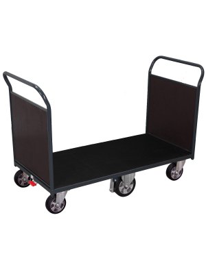 Plattformsvagn för fryslager, 2 gavlar, centralbroms, antracit