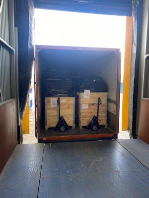 Cross Silent palldragare, i bak på en lastbil