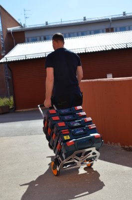 Hopfällbar pirra som klarar 125 kg används av proffsen