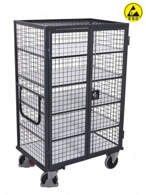 ESD hyllskåp galler, på hjul