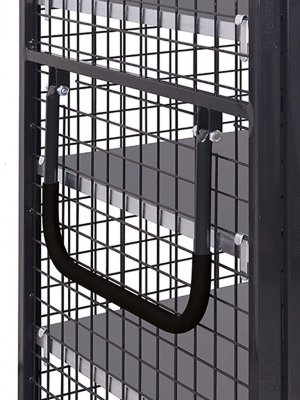 ESD hyllskåp galler, skjuthandtag på sidan