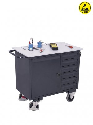 ESD hyllvagn med mätinstrument
