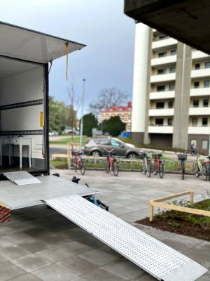 Ramp med handtag, 750 kg, 700 x 600 x 60 mm, aluminium