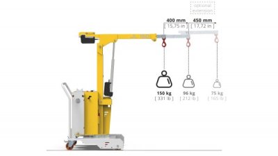 Just Lift, mobil kran, JL150, manuell, 150 kg, gul