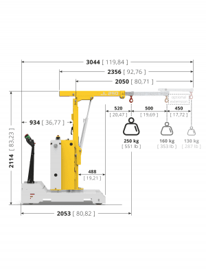 JustLift JL250 lyftkapacitet