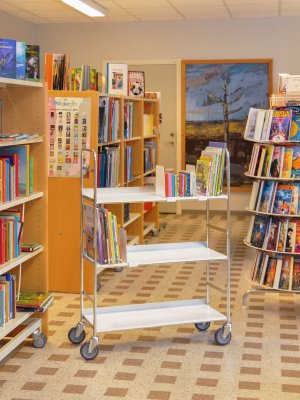 Pärm- och bokvagn flytthylla