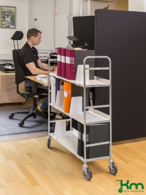 Pärm- och bokvagn flytthylla