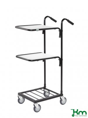 Minivagn 2 hyllplan, svart