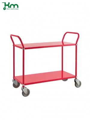 Bordsvagn, 2 hyllplan, 250 kg röd