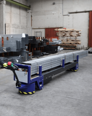 Elektrisk dragare Zallys M8 används inom industri till att dra långa balkar