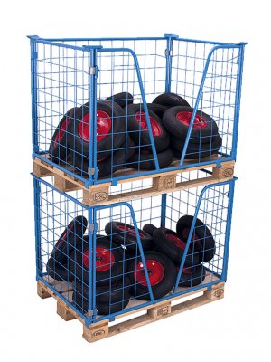 Pallcontainer nät T63, 1200x800 mm, med V-öppning