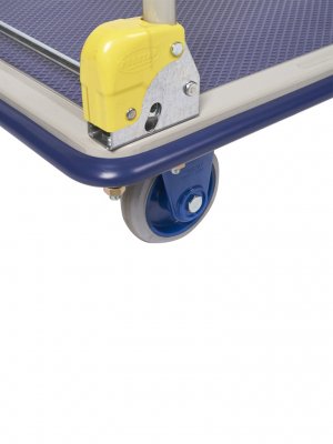 Plattformsvagn 300 kg, 920x610 mm - vit/blå, Fällbar