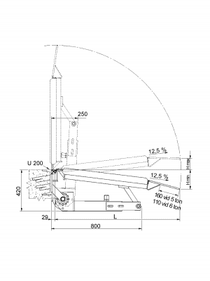 Ritning fällbar lastbrygga för lastkaj