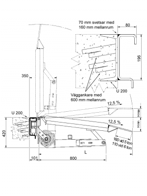 Ritning flyttbar och fällbar lastbrygga för lastkaj