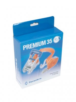 Spännband Premium, 35 mm, krok, tvådelad, orange