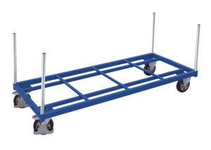 Tunggodsvagn med stolpar, 1200 kg, blå