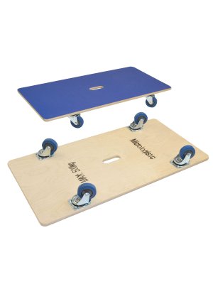 gTralla 1200 x 600 mm, med 100 mm hjul, undersida och ovansida