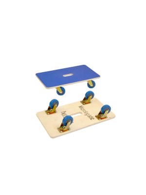 b Tralla 700 x 400 mm, med 100 mm hjul, undersida och ovansida