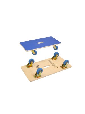 c Tralla 800 x 400 mm, med 100 mm hjul, undersida och ovansida